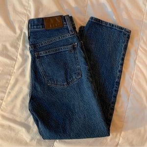25 Petite Madewell The Perfect Vintage Straight Crop Jean in Vintage Blue